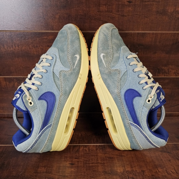 Nike Air Max 1 PRM Premium 'Dirty Denim' Blue Athletic Sneakers Mens Size 12 - Picture 7 of 10